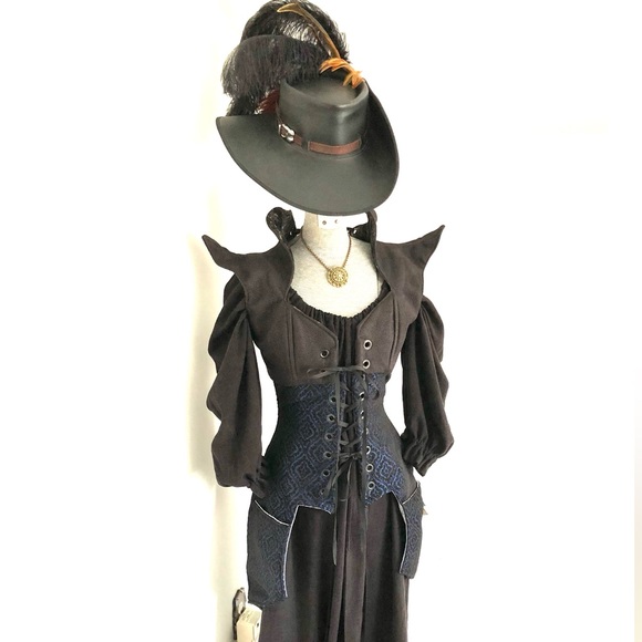 S/M Damsel in This Dress Faerie Crop Bodice Black Corset Cosplay - Picture 3 of 3